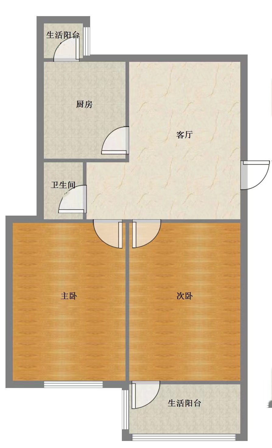 人民中路152号小区 2室2厅1卫 82.29m&sup2;