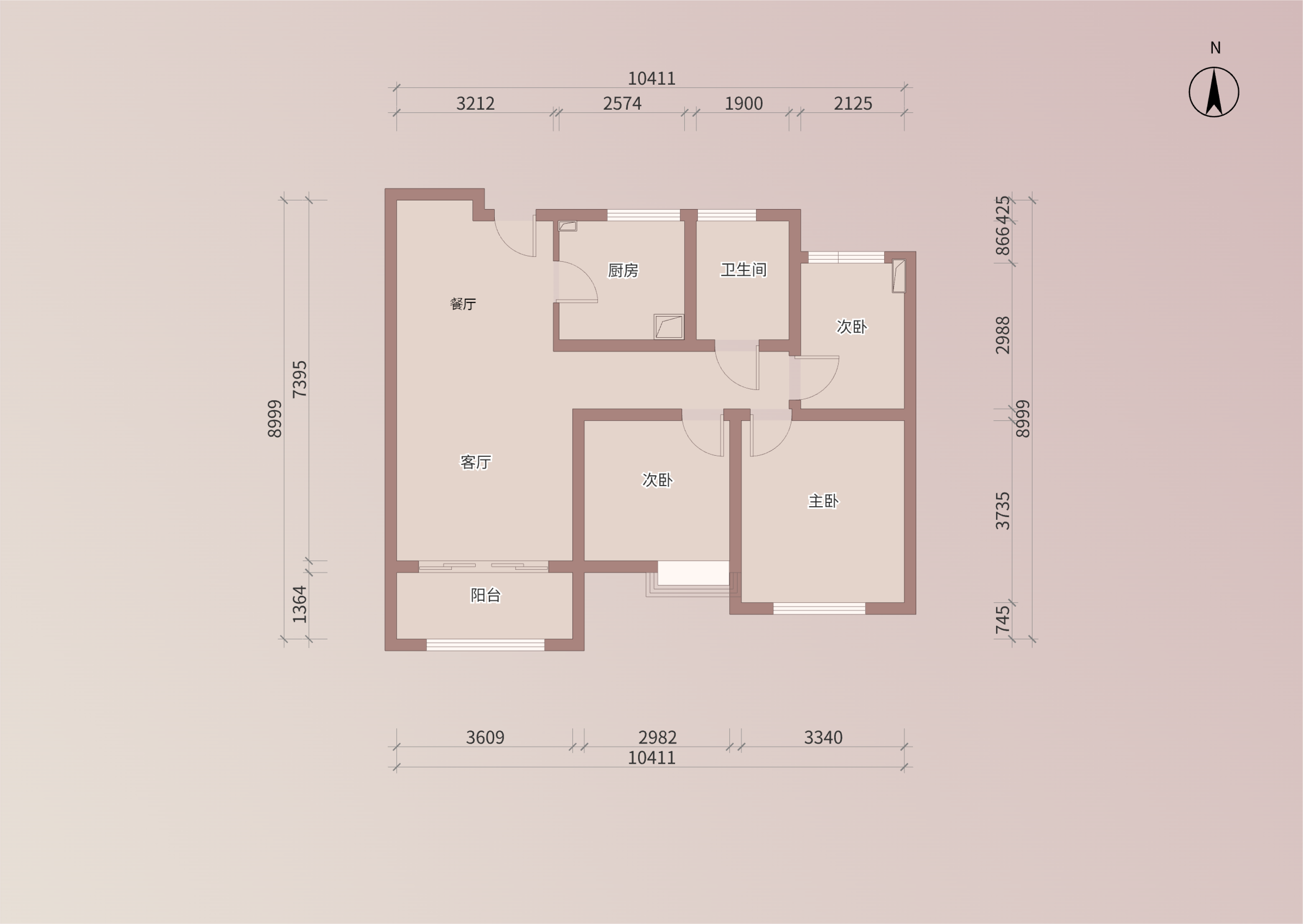 景瑞御府 3室2厅1卫 92m&sup2;