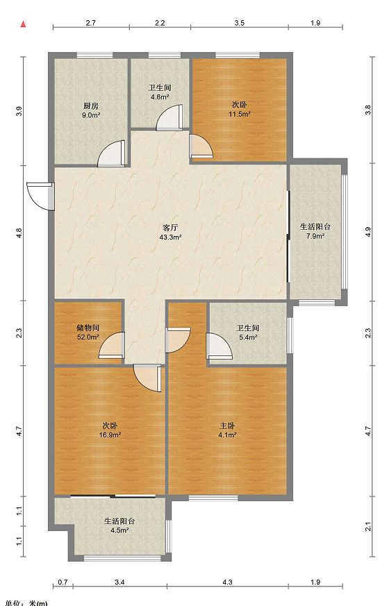 佳源都市 4室2厅2卫 129m&sup2;