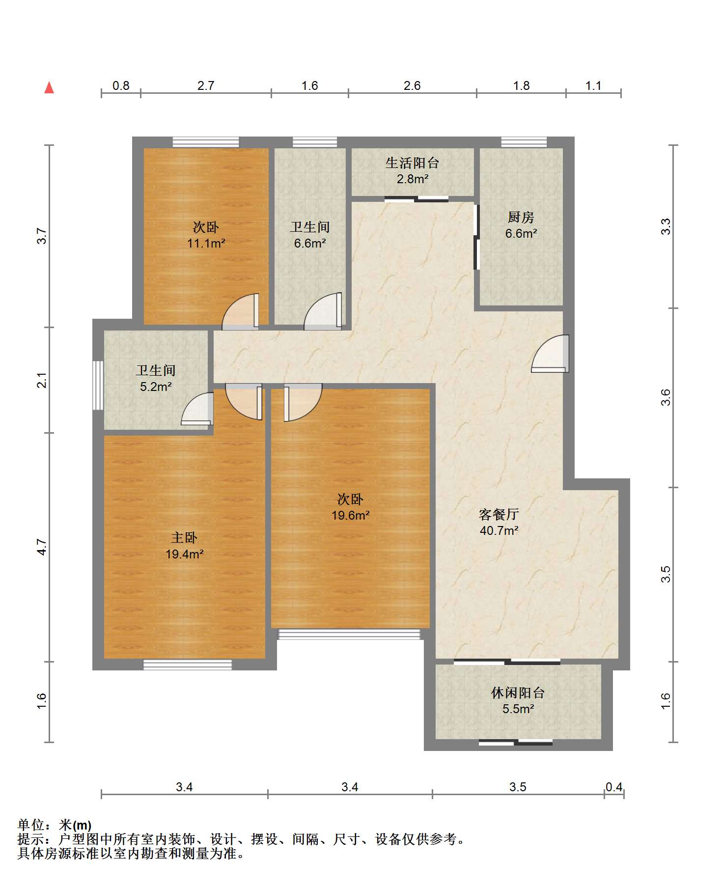 金水湾花园 3室2厅2卫 143m&sup2;