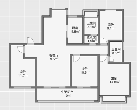 春风南岸西园 4室2厅2卫 140m&sup2;