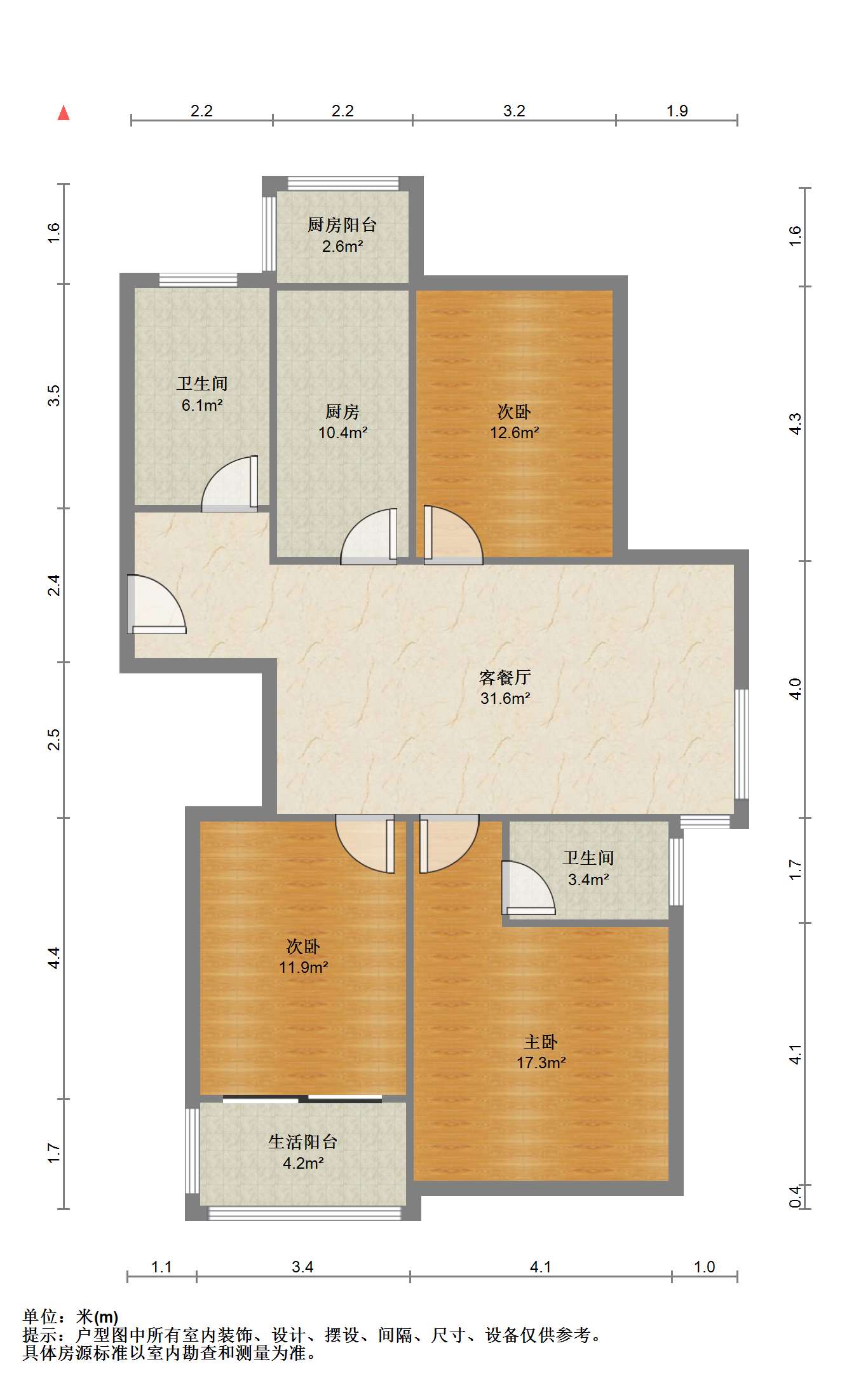 融悦华庭 3室2厅1卫 129.06m²