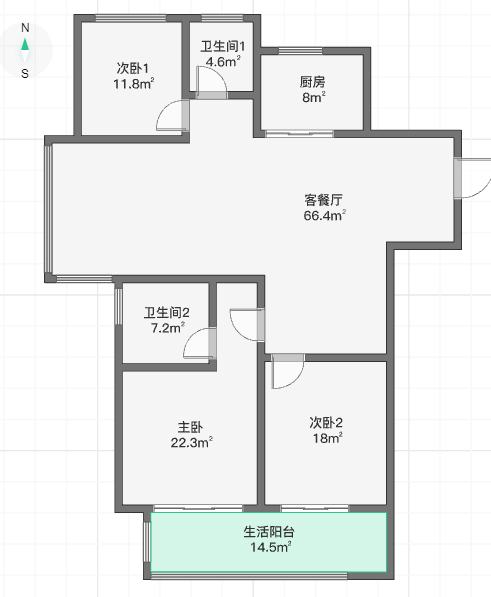 万科翡翠公园 3室2厅2卫 115m&sup2;