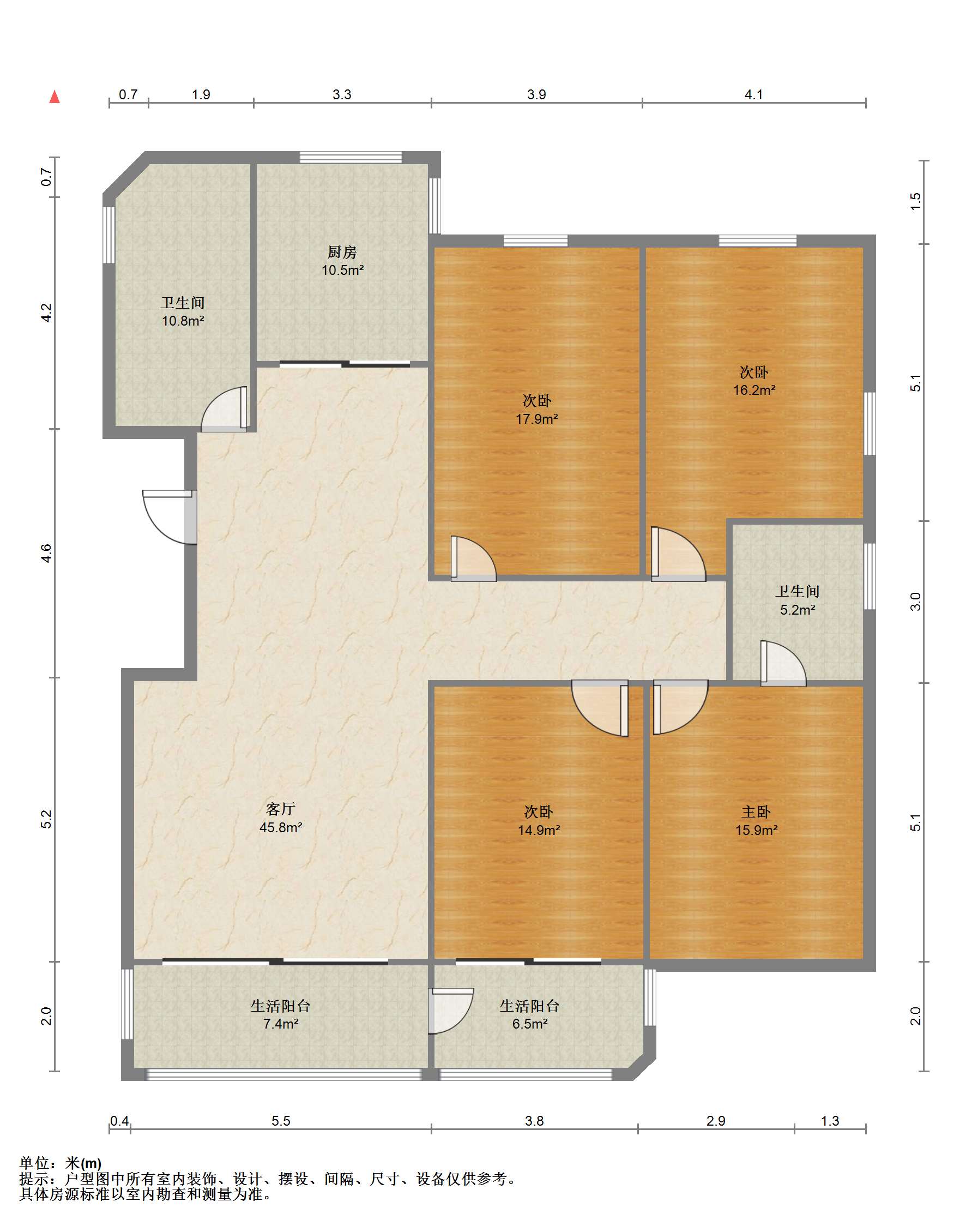 启秀花园 4室2厅2卫 174.27m&sup2;