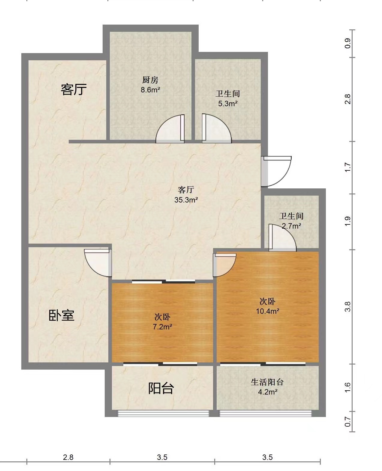 华侨花苑 5室2厅2卫 148m&sup2;