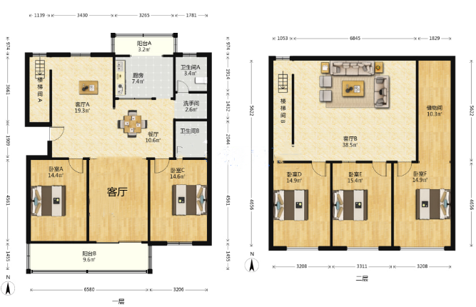 濠西园 5室3厅2卫 120.52m&sup2;