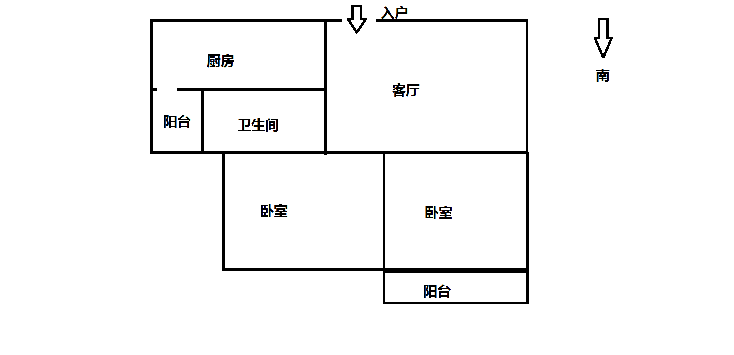 学士府 2室1厅1卫 88m&sup2;