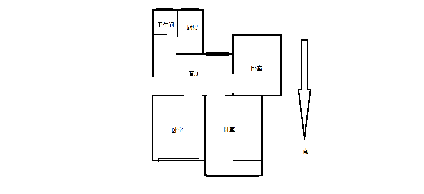 将军二园 2室1厅1卫 71m&sup2;