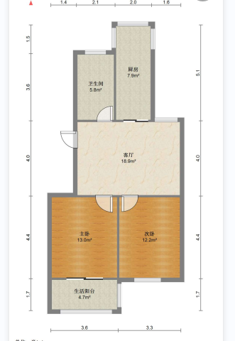 三里墩花苑四期 2室1厅1卫 78m&sup2;