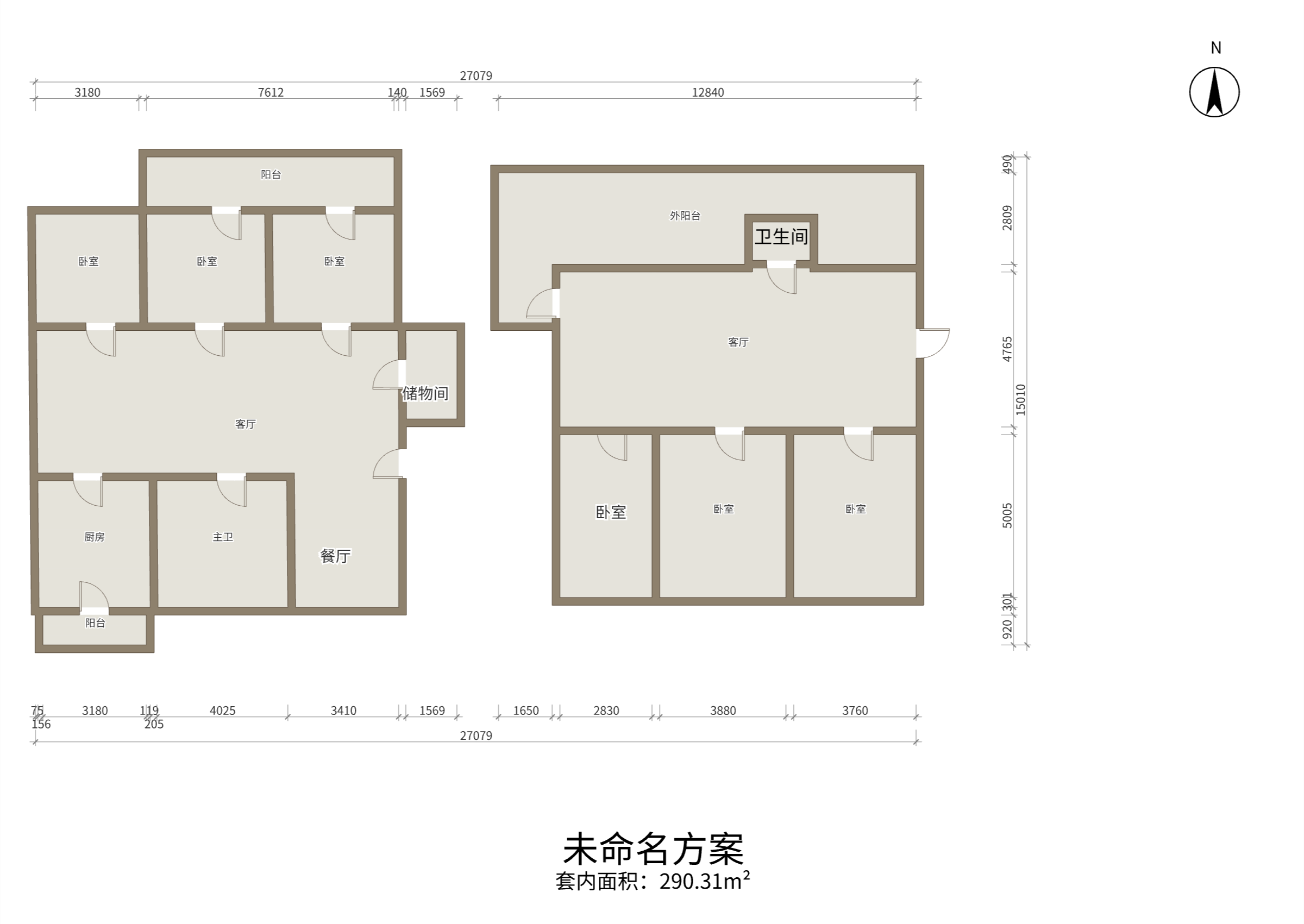 滨江花园 6室2厅2卫 185.84m²