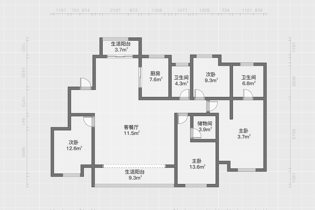 富力院士廷 4室2厅2卫 171.11m&sup2;