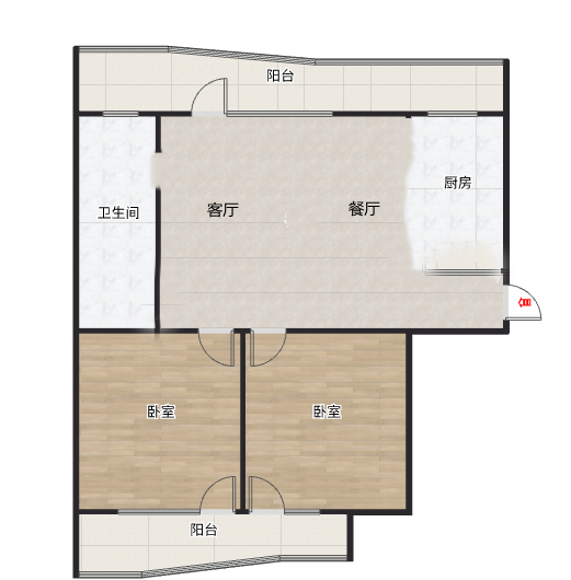 绿城玉兰公寓 2室2厅1卫 105.00m&sup2;