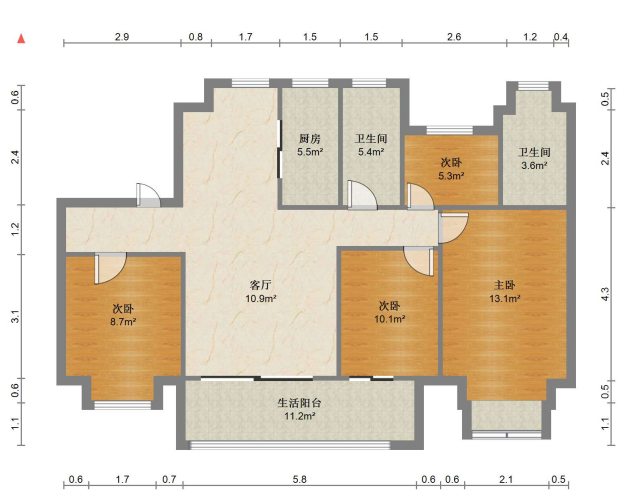 观澜台 4室2厅2卫 139m&sup2;