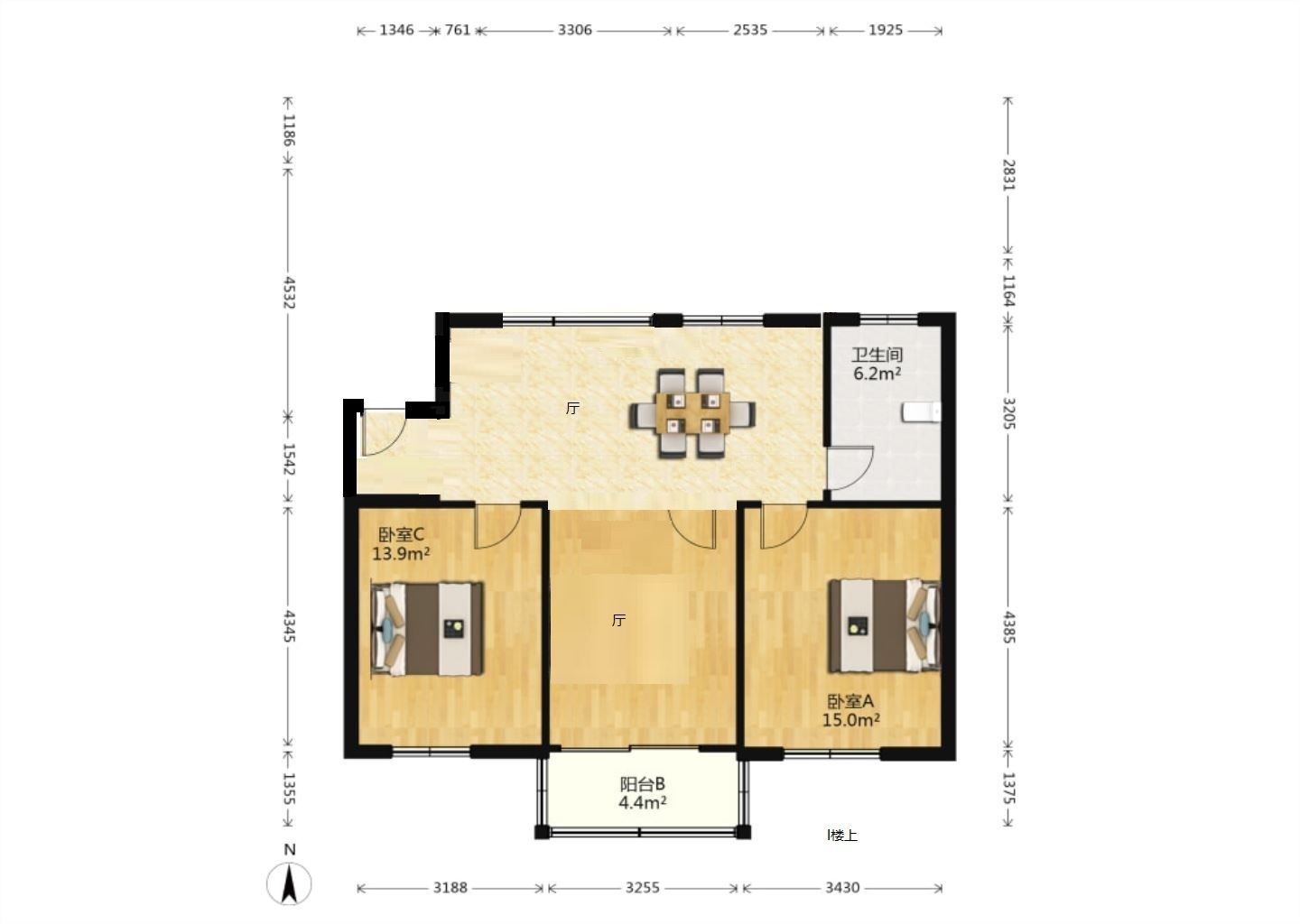 外滩北苑 5室4厅2卫 119.37m&sup2;