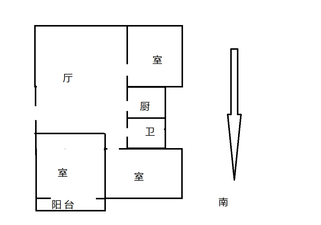 鸿运城市花苑 3室1厅1卫 82.56m&sup2;