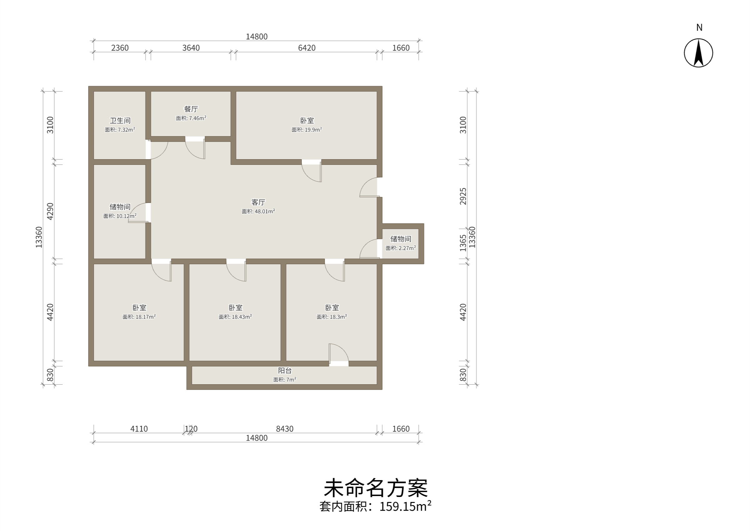 五山新苑 4室1厅1卫 125.00m&sup2;