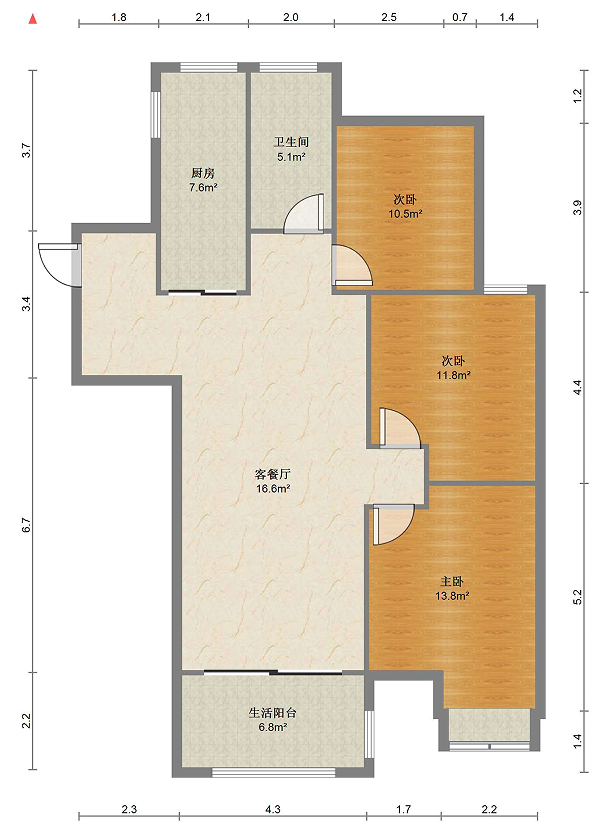万和&middot;润园 3室2厅1卫 109m&sup2;