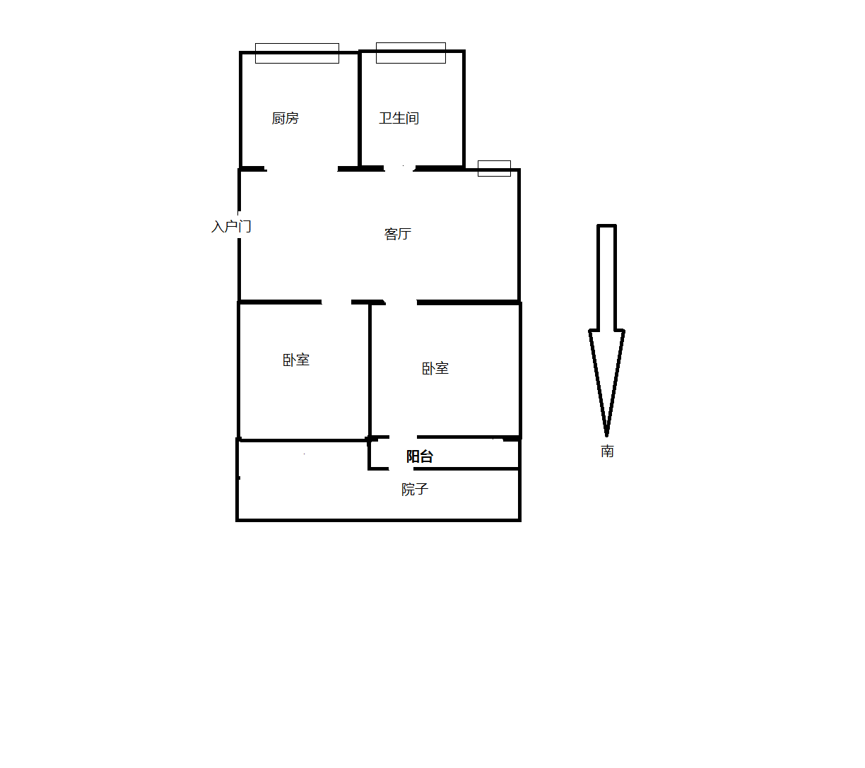城南新村(崇川区) 2室1厅1卫 68m&sup2;