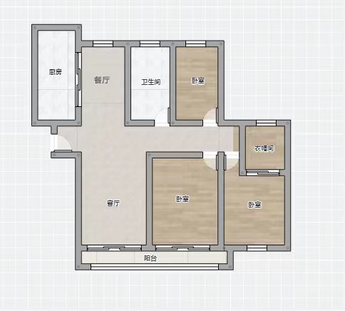 五洲御锦城 3室2厅1卫 117m&sup2;