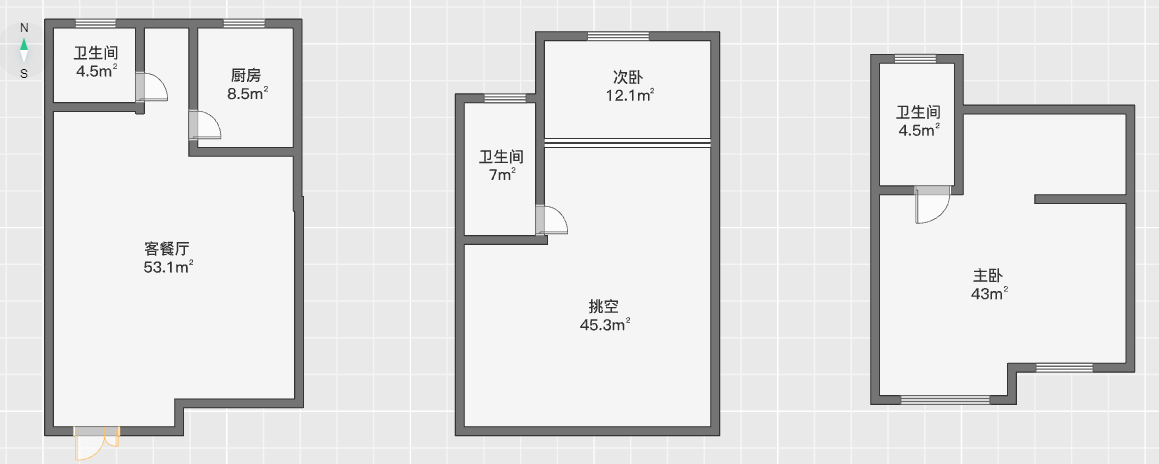 绿地新里城 3室2厅2卫 103.00m&sup2;