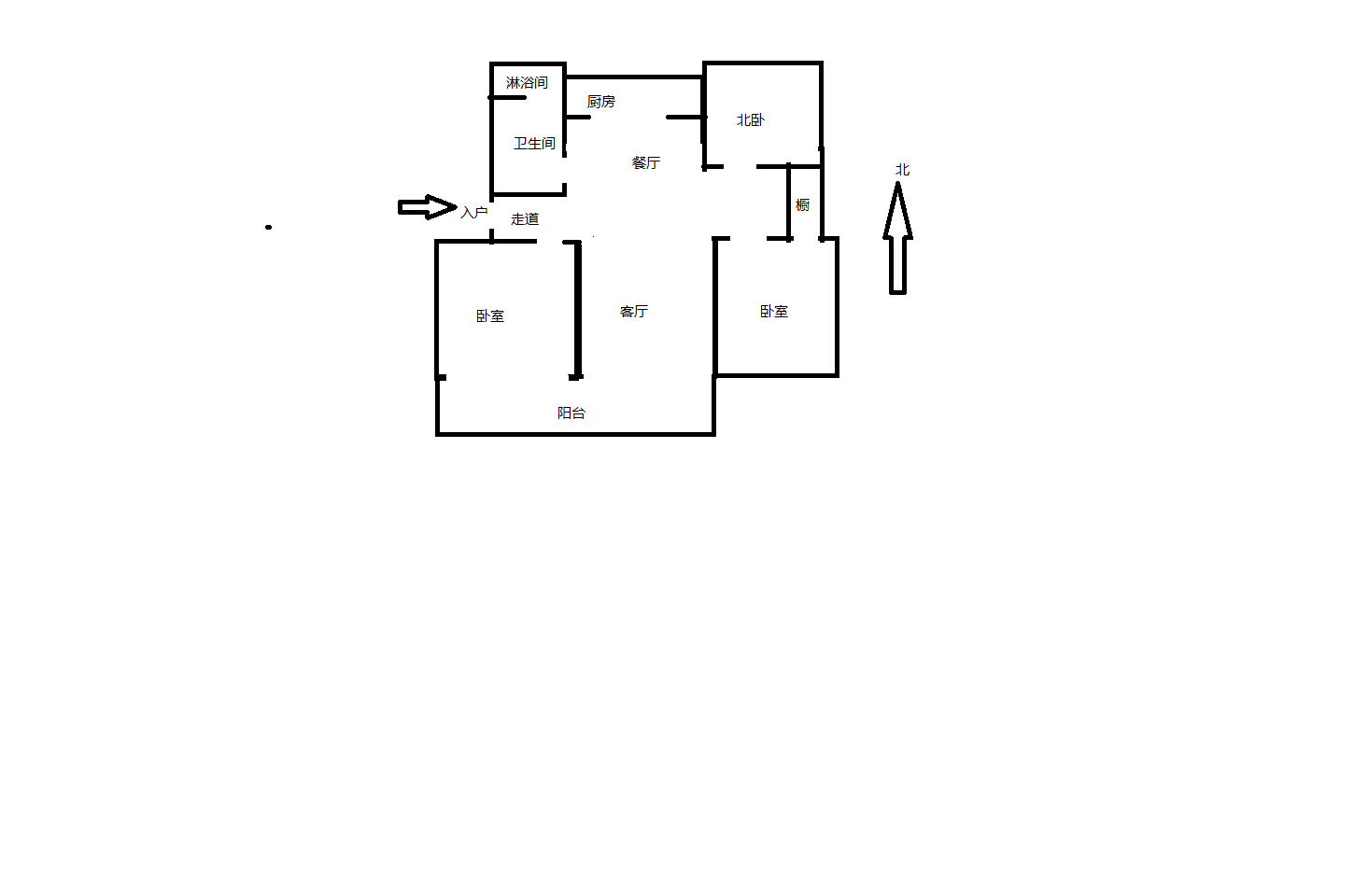 虹桥北村东区 3室1厅1卫 100.00m&sup2;