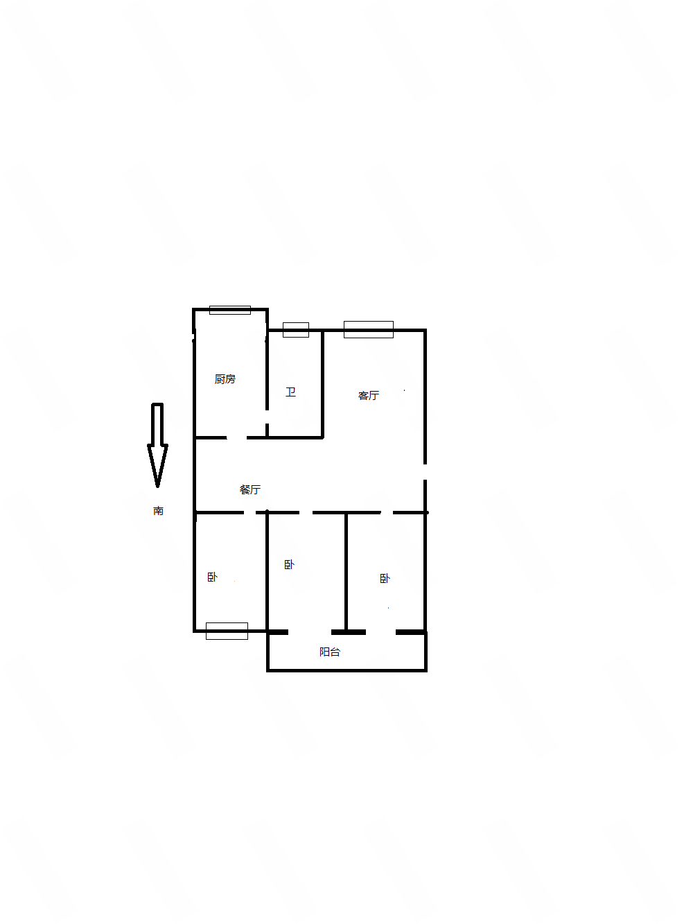 都市华城 3室2厅1卫 124.17m&sup2;