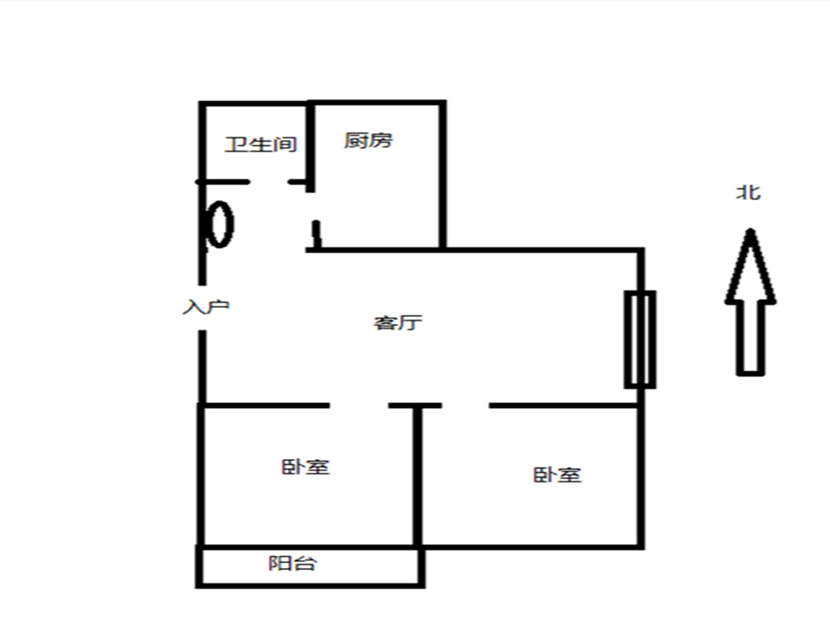 文峰花苑 2室2厅1卫 78m&sup2;
