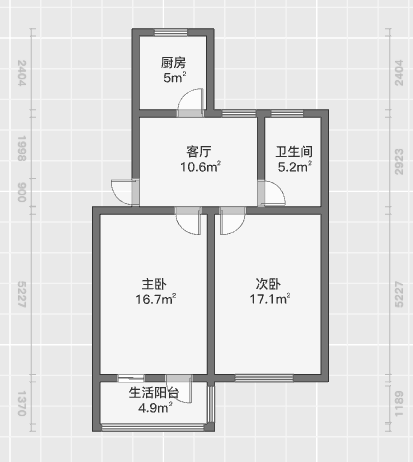 八角亭小区 2室1厅1卫 70.00m&sup2;