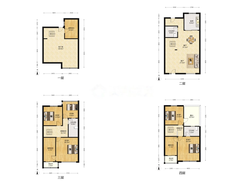 景瑞御府 5室2厅3卫 160.83m&sup2;