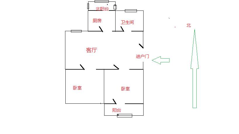 紫东南苑南区 2室1厅1卫 96m&sup2;