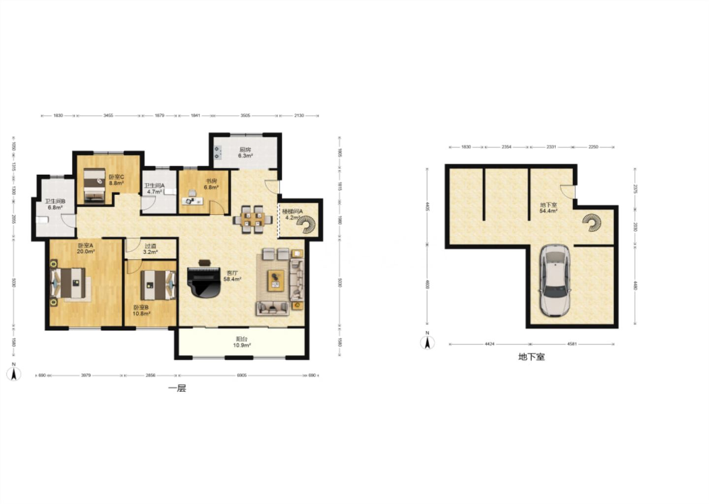 九玺台 4室2厅2卫 197m&sup2;