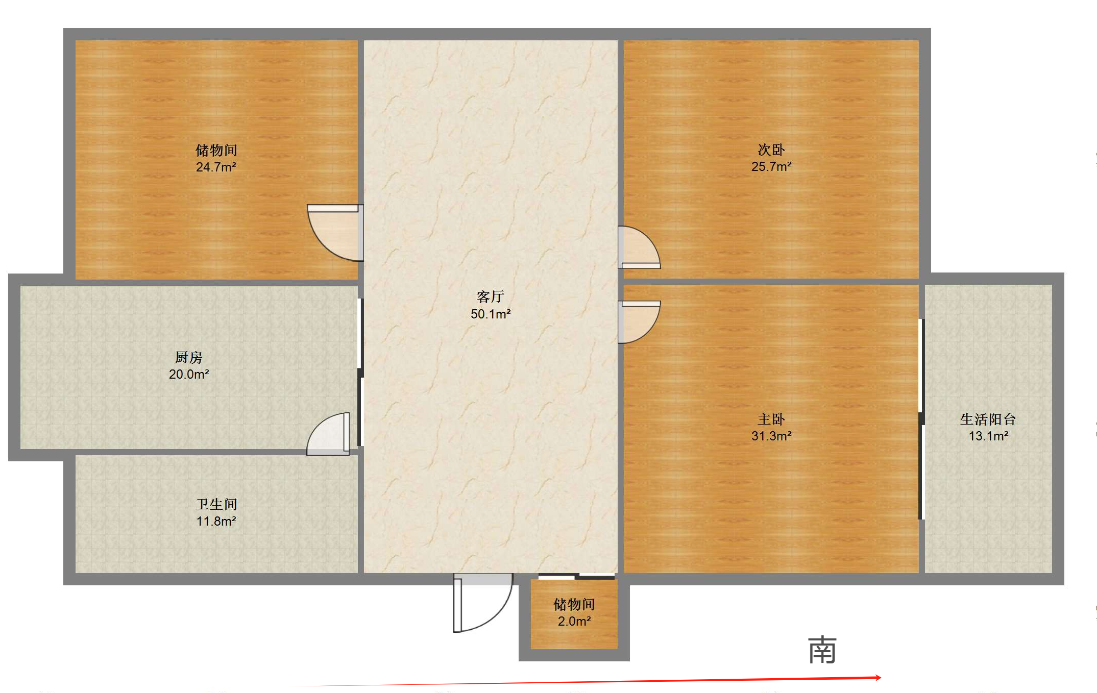 紫东花苑 2室1厅1卫 95m&sup2;