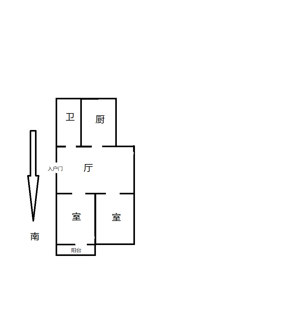 将军二园 2室1厅1卫 66.2m&sup2;