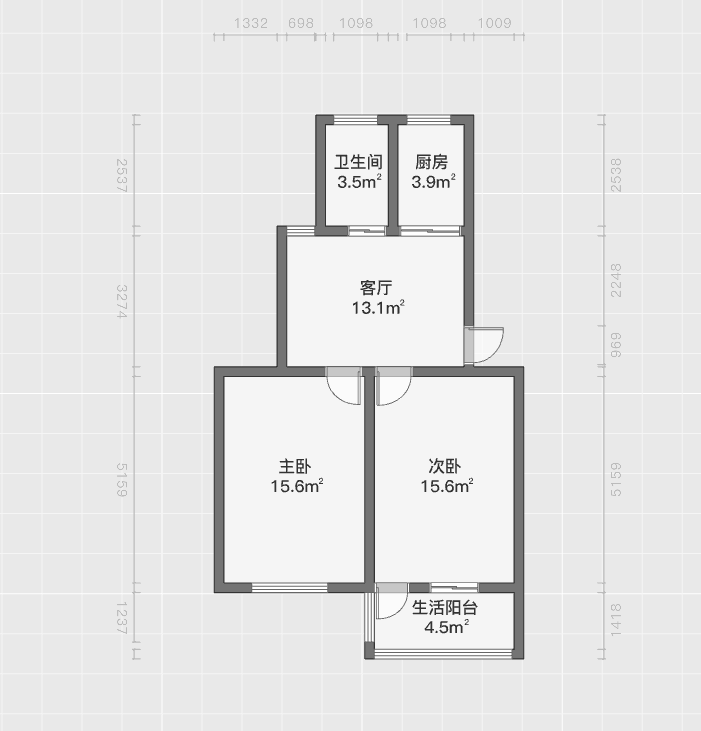 八角亭小区 2室2厅1卫 69m&sup2;