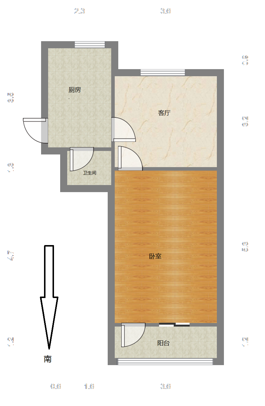 青年路新村 1室1厅1卫 46m&sup2;