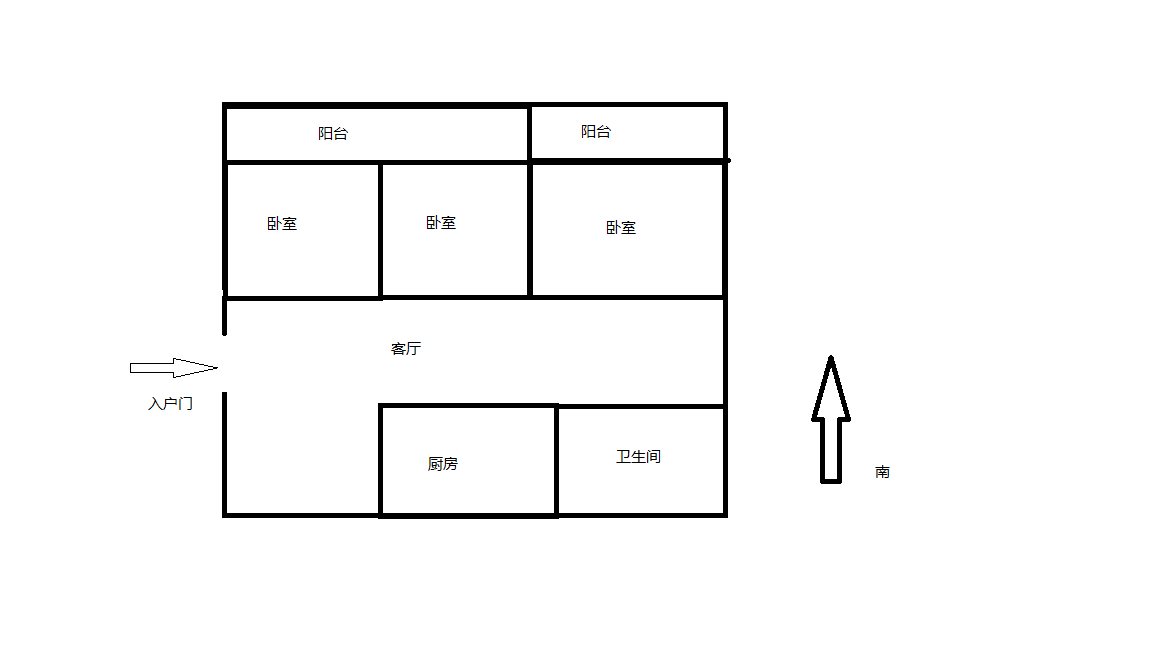 前景花苑 3室2厅1卫 130m&sup2;