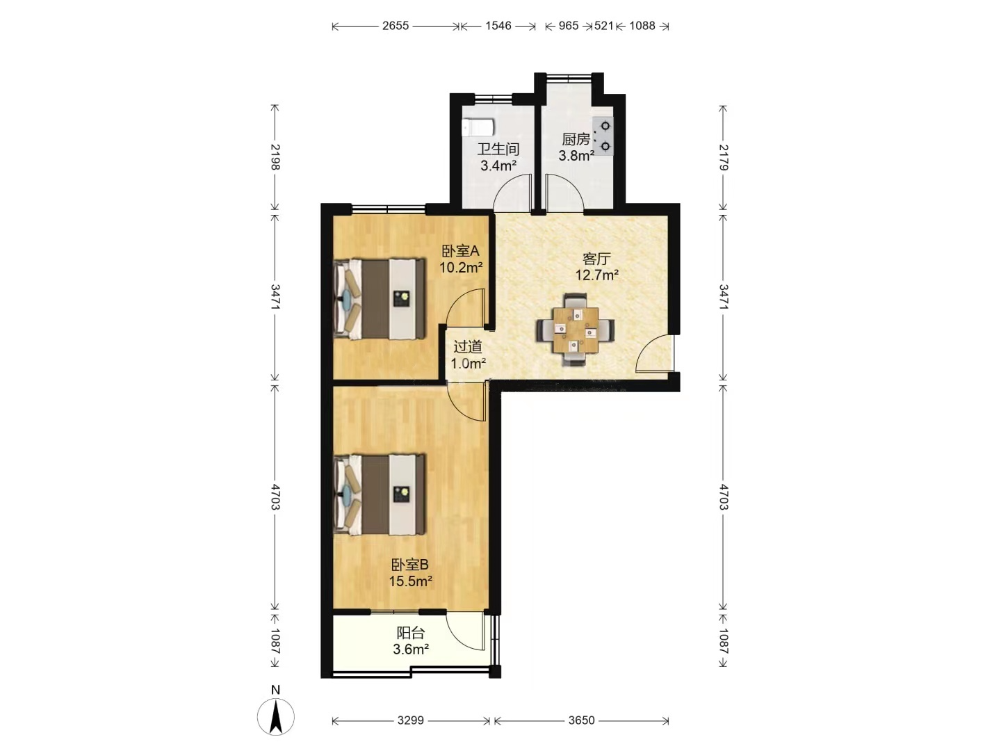 新建路新村 2室1厅1卫 62m&sup2;