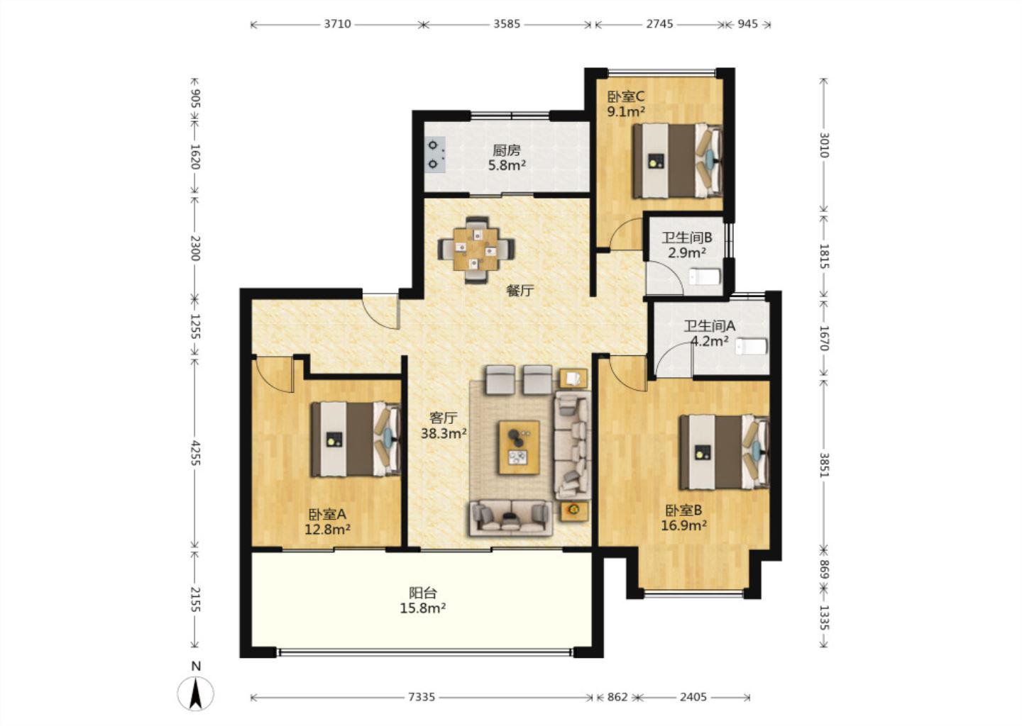 远创樽樾 3室2厅2卫 295m&sup2;