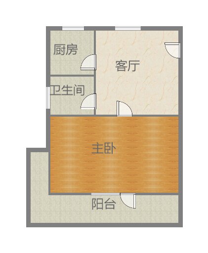 虹桥新村(朝霞路) 1室1厅1卫 53m&sup2;