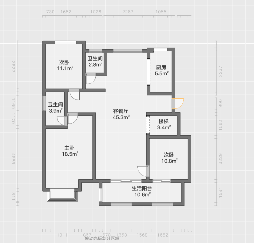 中南万科大都会 3室2厅2卫 221m&sup2;