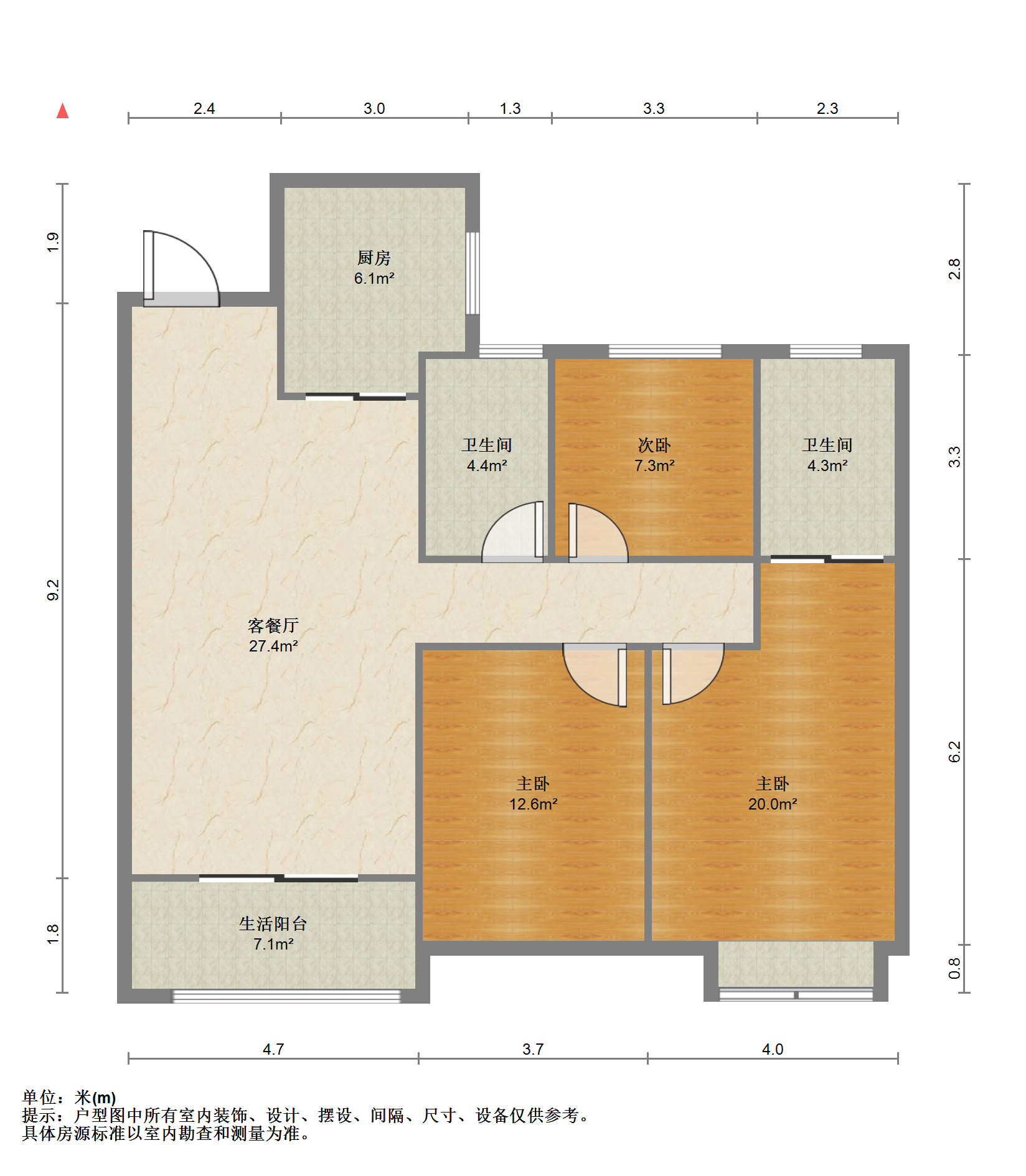 华润悦锦湾 3室2厅2卫 120m&sup2;