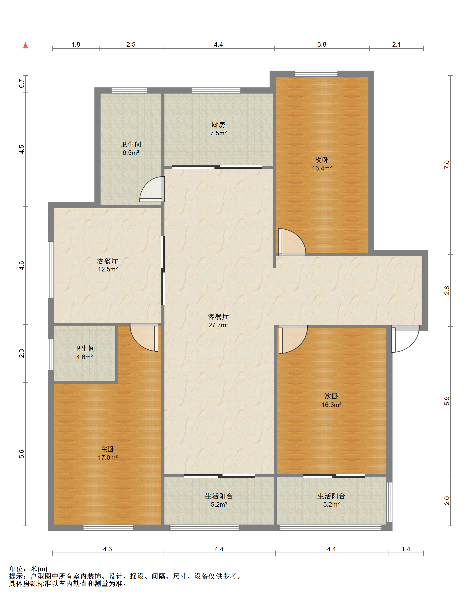 八角亭小区 3室3厅2卫 156.00m&sup2;