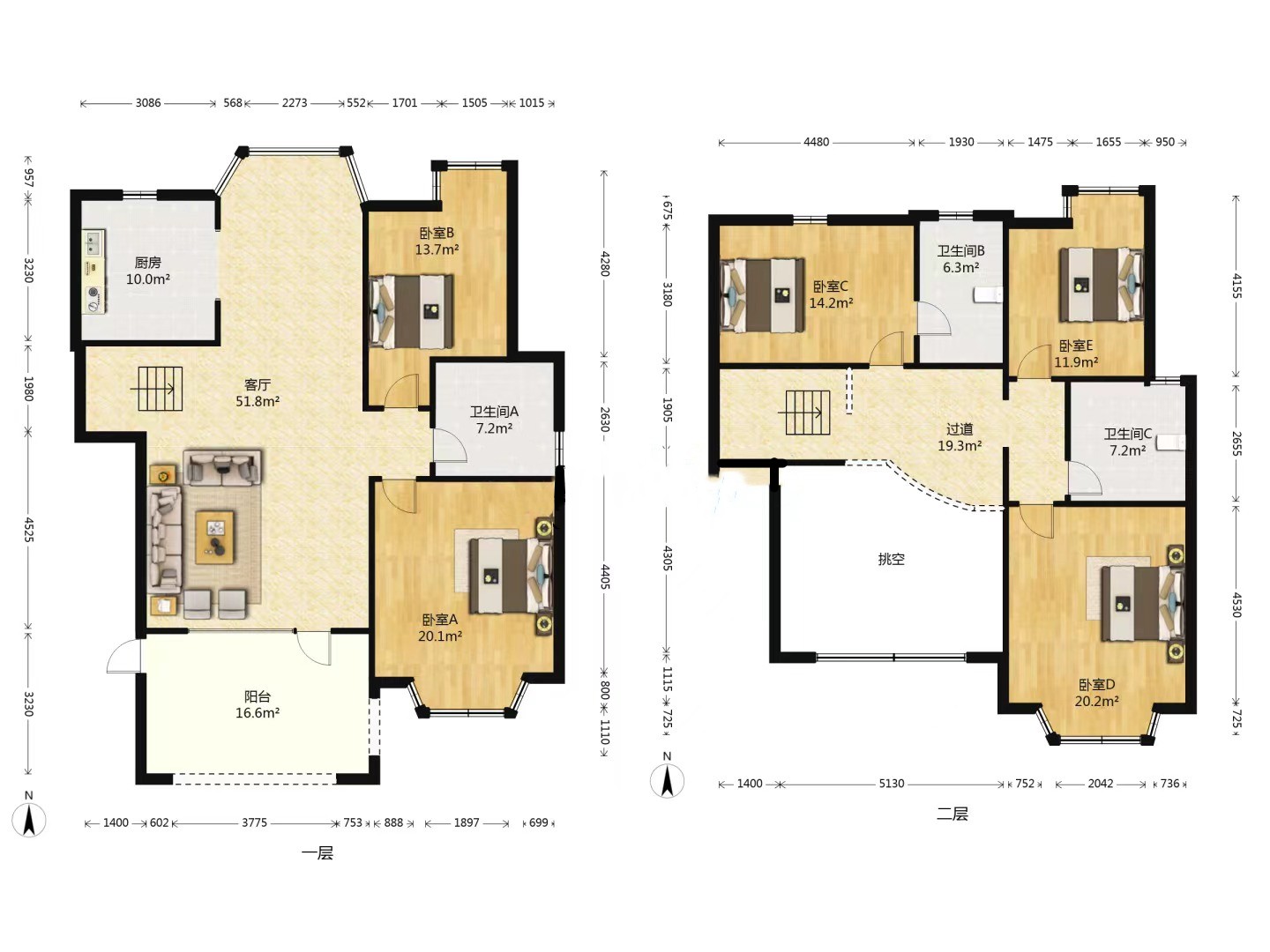 优山美地花园南区 5室2厅2卫 260m&sup2;