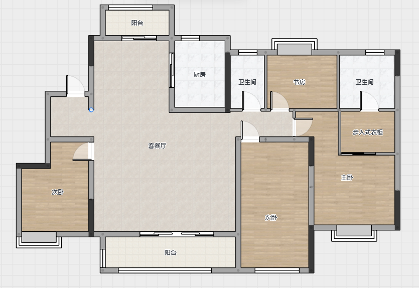 富力院士廷 4室2厅2卫 156m&sup2;