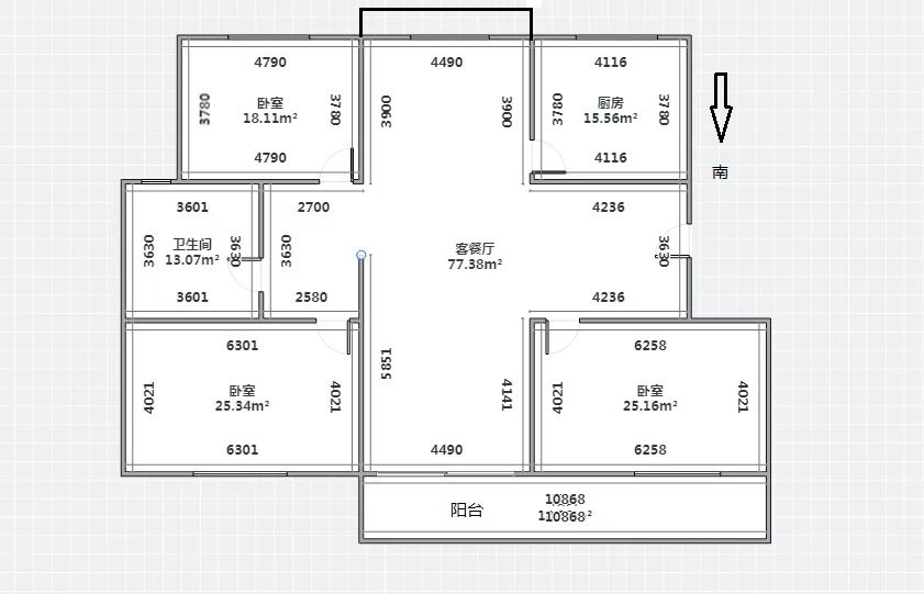 世纪园 3室2厅1卫 112.66m&sup2;