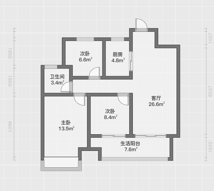 万科时代之光 3室2厅1卫 93m&sup2;