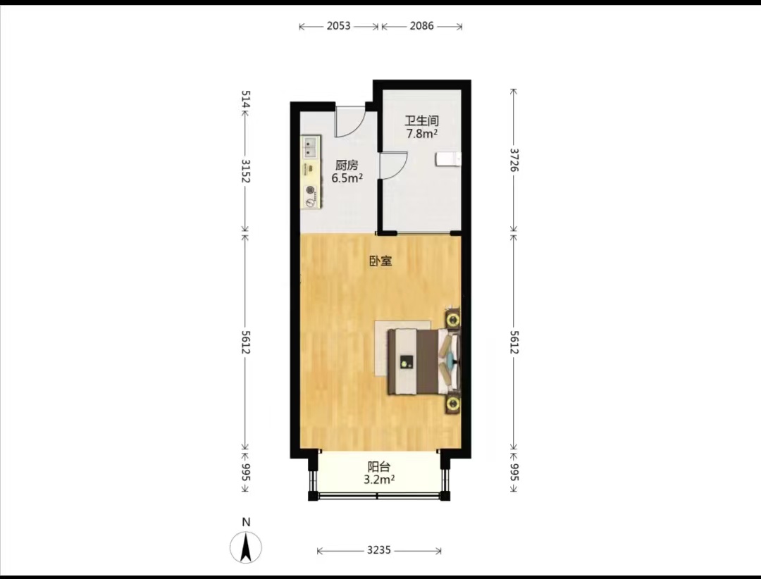 金海岸国际广场 1室1厅1卫 70m&sup2;