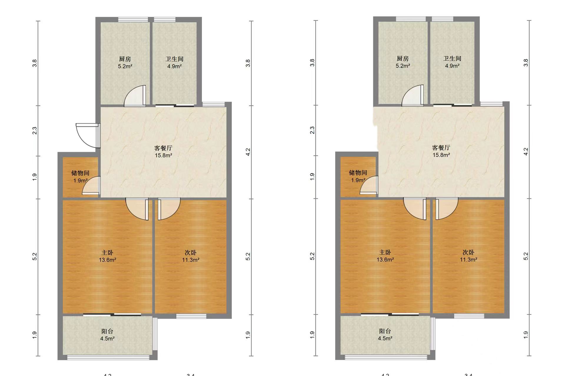 盛唐公寓 4室2厅2卫 92.00m&sup2;