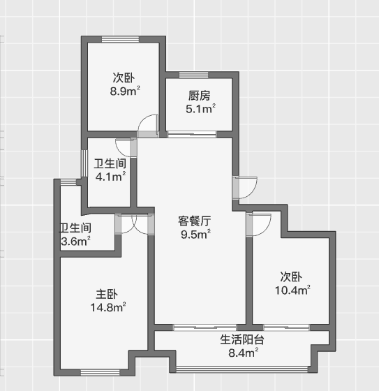 华禧铭苑 3室2厅2卫 110.00m&sup2;