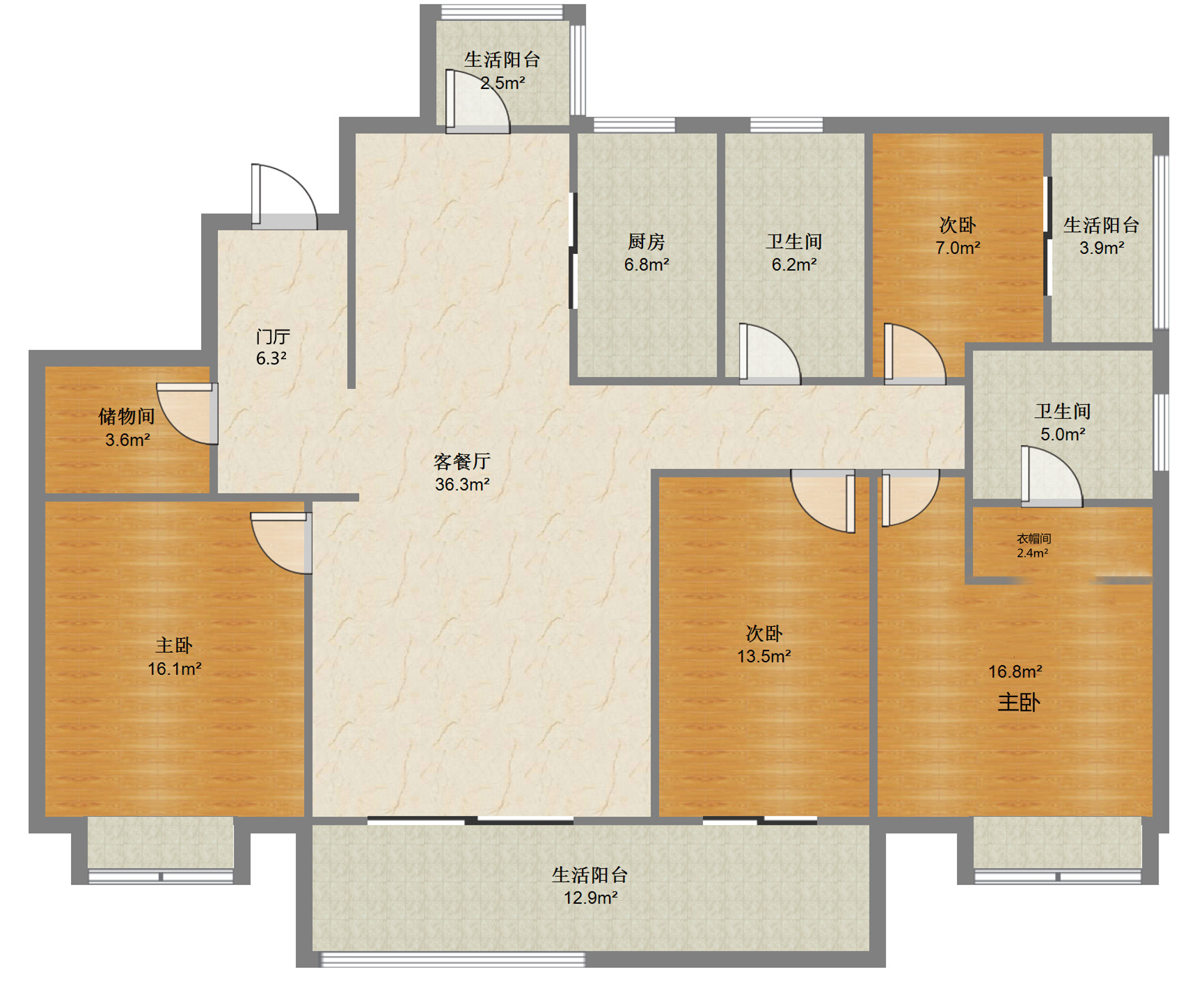 南通和风雅颂 4室2厅2卫 186.98m&sup2;